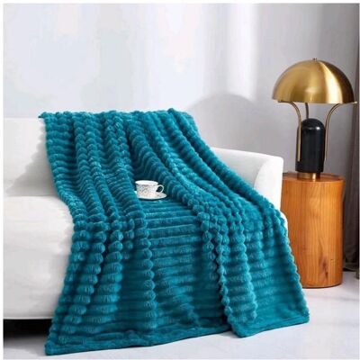 Unbranded (Teal, King (200×240)) Ultra-Soft Faux Fur Ribbed Fleece Throw Blanket - Availab Unbranded (Teal, King (200×240)) Ultra-Soft Faux Fur Ribbed Fleece Throw Blanket - Availab