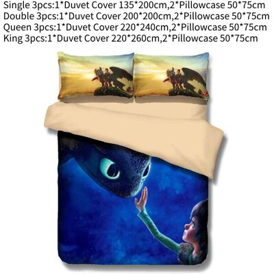 Unbranded (Double) How To 3pcs Train Your Dragon Printed Bedding Quilt Duvet Set Pillowcas Unbranded (Double) How To 3pcs Train Your Dragon Printed Bedding Quilt Duvet Set Pillowcas