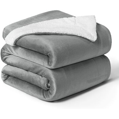 Moonlight Bedding Limited (Single Sherpa, Silver) 480GSM Thick Reversible Weighted Fleece Blanket Throw Moonlight Bedding Limited (Single Sherpa, Silver) 480GSM Thick Reversible Weighted Fleece Blanket Throw