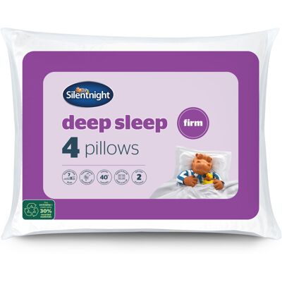 Silentnight Deep Sleep Firm Pillows 4 Pack, Hypoallergenic Silentnight Deep Sleep Firm Pillows 4 Pack, Hypoallergenic
