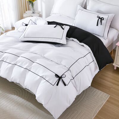 GINTOOYUN (Black And White Color, king(230cm*220cm)) 3pcs January 85G Chemical Fiber Polye GINTOOYUN (Black And White Color, king(230cm*220cm)) 3pcs January 85G Chemical Fiber Polye