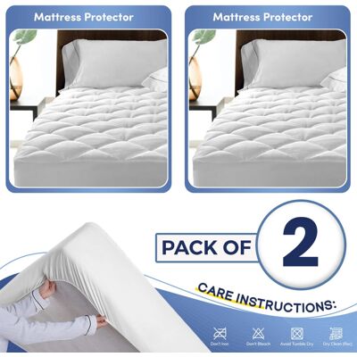 Imperial Rooms (Set of 2 KING) 2 Pack Mattress Protector Extra Deep 30CM Fitted Bed Cover Singl Imperial Rooms (Set of 2 KING) 2 Pack Mattress Protector Extra Deep 30CM Fitted Bed Cover Singl