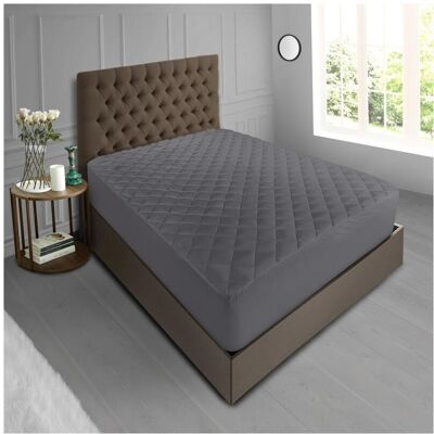 Unbranded (Charcoal, Single: 90 x 190 cm (30cm Deep)) Luxury Quilted Mattress Protector - Unbranded (Charcoal, Single: 90 x 190 cm (30cm Deep)) Luxury Quilted Mattress Protector -