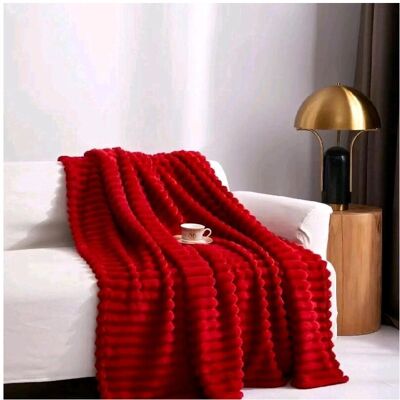 Unbranded (Red, King 200×240cm) Super Soft Faux Fur Ribbed Fleece Throw Blanket – Winter W Unbranded (Red, King 200×240cm) Super Soft Faux Fur Ribbed Fleece Throw Blanket – Winter W