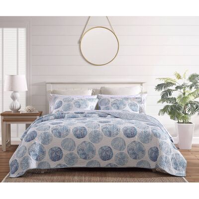 Tommy Bahama - Twin Quilt Set Reversible Cotton Bedding with Matching Sham Coast Tommy Bahama - Twin Quilt Set Reversible Cotton Bedding with Matching Sham Coast