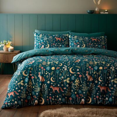 Catherine Lansfield Enchanted Twilight King Duvet Set Forest Green - Duvet Set Catherine Lansfield Enchanted Twilight King Duvet Set Forest Green - Duvet Set