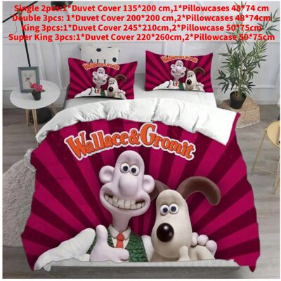 Unbranded (Red, Single(135x200cm)) Bedding Wallace Gromit Sets Comforter Quilt Bed Cover D Unbranded (Red, Single(135x200cm)) Bedding Wallace Gromit Sets Comforter Quilt Bed Cover D
