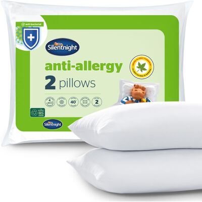 Silentnight Anti Allergy Soft Pillows 2 Pack ? Soft Support Pillows with Bouncy Silentnight Anti Allergy Soft Pillows 2 Pack ? Soft Support Pillows with Bouncy