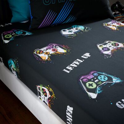 Catherine Lansfield Kids Bedroom Game Over Single Fitted Sheet 25cm Depth Black Catherine Lansfield Kids Bedroom Game Over Single Fitted Sheet 25cm Depth Black