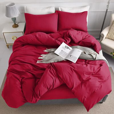 Moonlight Bedding Limited (Red, King: 230 x 220 cm) Plain Duvet Quilt Cover Bedding Set & Pillowcases Pair Moonlight Bedding Limited (Red, King: 230 x 220 cm) Plain Duvet Quilt Cover Bedding Set & Pillowcases Pair