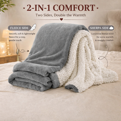 Oxford Homeware (Silver, Single (130 x 150 cm)) Luxury Super Soft Sherpa Fleece Blanket Faux Fur Oxford Homeware (Silver, Single (130 x 150 cm)) Luxury Super Soft Sherpa Fleece Blanket Faux Fur