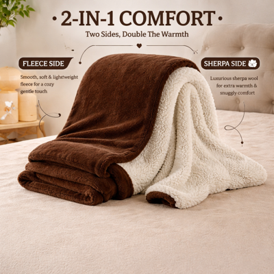 Oxford Homeware (Coffee, Double (150 x 200 cm)) Luxury Super Soft Sherpa Fleece Blanket Faux Fur Oxford Homeware (Coffee, Double (150 x 200 cm)) Luxury Super Soft Sherpa Fleece Blanket Faux Fur