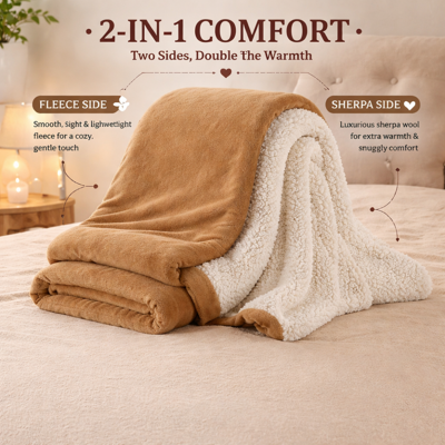 Oxford Homeware (Camel, King (200 x 240 cm)) Luxury Super Soft Sherpa Fleece Blanket Faux Fur So Oxford Homeware (Camel, King (200 x 240 cm)) Luxury Super Soft Sherpa Fleece Blanket Faux Fur So