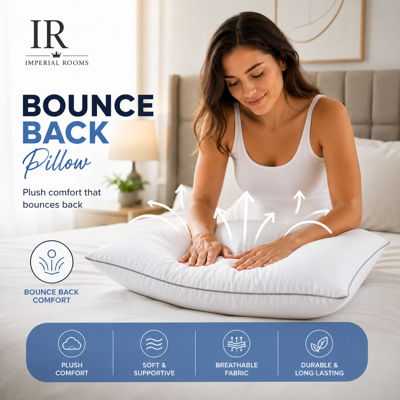 Imperial Rooms (Bounce Back Pillow 2-Pack) Waterproof Mattress Protector Cover Terry Towel Imperial Rooms (Bounce Back Pillow 2-Pack) Waterproof Mattress Protector Cover Terry Towel