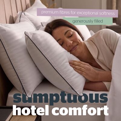 Silentnight Luxury Hotel Collection Piped Pillows 2 Pack - Hotel Quality Stylish Silentnight Luxury Hotel Collection Piped Pillows 2 Pack - Hotel Quality Stylish