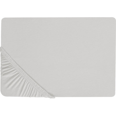 Beliani Cotton Fitted Sheet Light Grey - Fitted Sheet Beliani Cotton Fitted Sheet Light Grey - Fitted Sheet