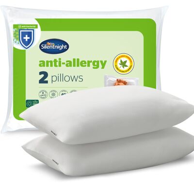 Silentnight Anti Allergy Pillows 2 Pack – Allergy UK Approved Fibres Medium Supp Silentnight Anti Allergy Pillows 2 Pack – Allergy UK Approved Fibres Medium Supp