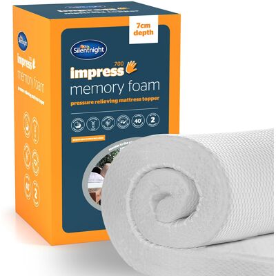 Silentnight Impress Memory Foam Mattress Topper - 7cm Deep Luxury Orthopaedic Pr Silentnight Impress Memory Foam Mattress Topper - 7cm Deep Luxury Orthopaedic Pr