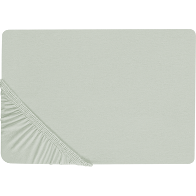 Beliani Cotton Fitted Sheet Light Green - Fitted Sheet Beliani Cotton Fitted Sheet Light Green - Fitted Sheet