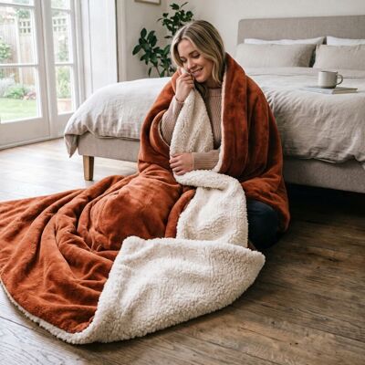 Imperial Rooms - Sherpa - Rust/Orange - 130x150 cm - Blanket Imperial Rooms - Sherpa - Rust/Orange - 130x150 cm - Blanket