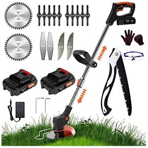LOFIR Strimmer Cordless 24V Battery Strimmer Lawn Edger with 2PCS 3.0Ah Batteries and LOFIR Strimmer Cordless 24V Battery Strimmer Lawn Edger with 2PCS 3.0Ah Batteries and