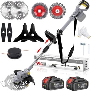 Fiutazge Cordless Grass Trimmer, Cordless Strimmer with 5 Types of Blades and 2 x 4.0Ah B Fiutazge Cordless Grass Trimmer, Cordless Strimmer with 5 Types of Blades and 2 x 4.0Ah B