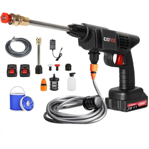 Sunukerr 2 Battery Portable Cordless Car High Pressure Washer Jet Water Wash Cleaner Gun Sunukerr 2 Battery Portable Cordless Car High Pressure Washer Jet Water Wash Cleaner Gun