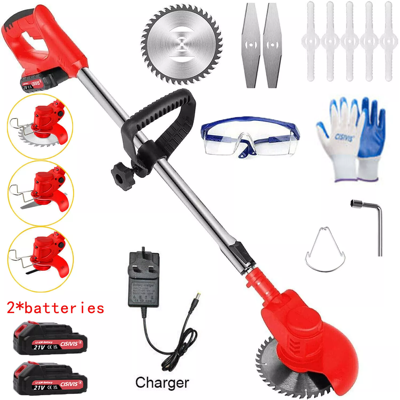 Cisivis Cordless Strimmer Grass Trimmer Tree Cutter 21V Garden Edger Electric 2 Battery Cisivis Cordless Strimmer Grass Trimmer Tree Cutter 21V Garden Edger Electric 2 Battery