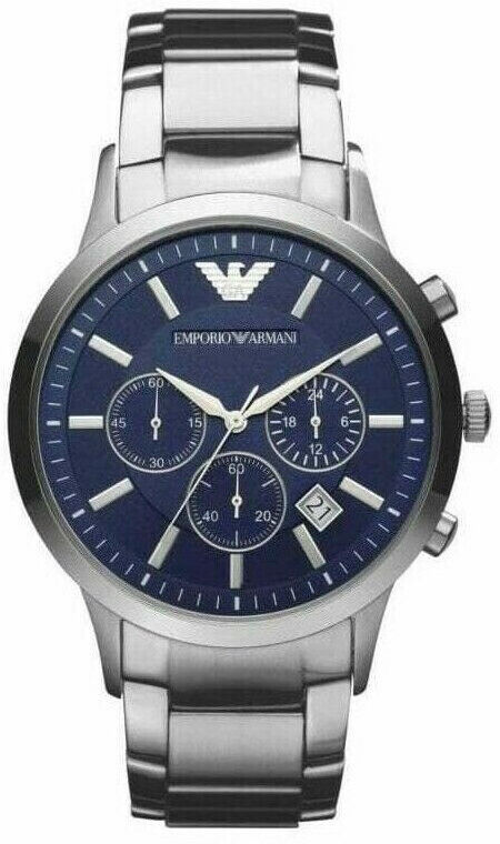 MENS BLUE DIAL STAINLESS STEEL CHRONOGRAPH EMPORIO ARMANI WATCH AR2448