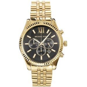 Michael Kors Lexington Chronograph Mens Watch - Gold PVD Bracelet, Black Dial MK Michael Kors Lexington Chronograph Mens Watch - Gold PVD Bracelet, Black Dial MK