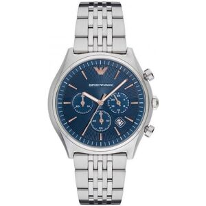 Emporio Armani Mens Gents Wrist Watch Silver Stainless Steel Strap Blue Dial AR1 Emporio Armani Mens Gents Wrist Watch Silver Stainless Steel Strap Blue Dial AR1