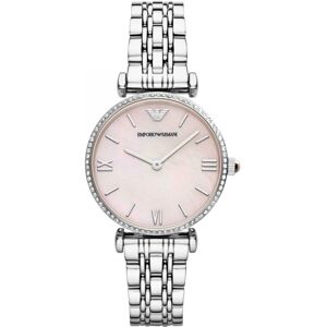 Emporio Armani Gianni T-Bar Pink Dial Stainless Ladies Watch AR1779 Emporio Armani Gianni T-Bar Pink Dial Stainless Ladies Watch AR1779