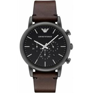 Emporio Armani Luigi Men's Watch AR1919 Chronograph Black Dial Brown Strap Emporio Armani Luigi Men's Watch AR1919 Chronograph Black Dial Brown Strap