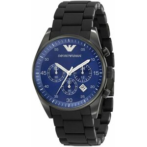 Emporio Armani Sportivo AR5921 Chronograph Blue Dial Men's Watch - Black PVD Sta Emporio Armani Sportivo AR5921 Chronograph Blue Dial Men's Watch - Black PVD Sta