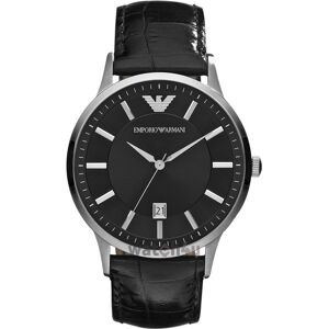 Emporio Armani Renato AR2411 Men's Round Analog Dial Quartz Watch with Black Lea Emporio Armani Renato AR2411 Men's Round Analog Dial Quartz Watch with Black Lea