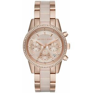 Michael Kors Ritz Ladies Watch Chronograph Diamond Accent Bezel Stainless Strap[ Michael Kors Ritz Ladies Watch Chronograph Diamond Accent Bezel Stainless Strap[