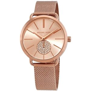 Michael Kors Portia Three-Hand Rose Gold-Tone Stainless Steel Mesh Women's Watch Michael Kors Portia Three-Hand Rose Gold-Tone Stainless Steel Mesh Women's Watch