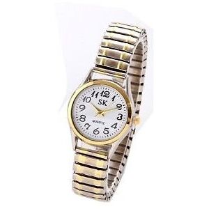 Unbranded (GoldWhite, Women) Luxury Elastic Stainless Steel Wristwatch Quartz Women Men Dr Unbranded (GoldWhite, Women) Luxury Elastic Stainless Steel Wristwatch Quartz Women Men Dr