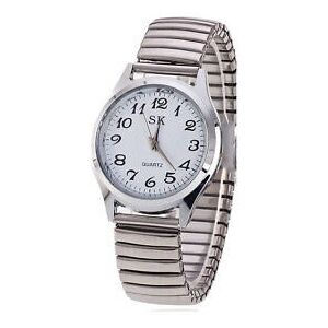 Unbranded (SilverWhite, Men) Luxury Elastic Stainless Steel Wristwatch Quartz Women Men Dr Unbranded (SilverWhite, Men) Luxury Elastic Stainless Steel Wristwatch Quartz Women Men Dr