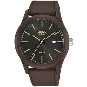 Lorus Mens Sports Solar Watch with Brown Silicone Strap & Brown and Gold Face Lorus Mens Sports Solar Watch with Brown Silicone Strap & Brown and Gold Face