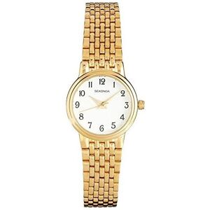 Sekonda Women's Quartz Watch with White Dial Analogue Display and Gold Stainless Sekonda Women's Quartz Watch with White Dial Analogue Display and Gold Stainless