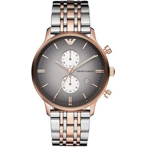 Emporio Armani AR1721 Men's Gianni Two-Tone Watch - 43mm Rose Gold PVD, Quartz C Emporio Armani AR1721 Men's Gianni Two-Tone Watch - 43mm Rose Gold PVD, Quartz C