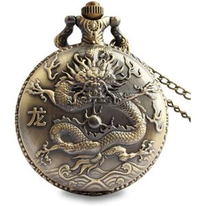 Maxpower Pffee Chinese Bronze Dragon Vintage Quartz Pocket Watch With Chain Man Steampunk Maxpower Pffee Chinese Bronze Dragon Vintage Quartz Pocket Watch With Chain Man Steampunk