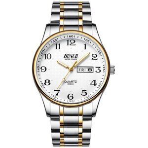 Maxpower (gold,white) Men's Watch Luxury Stainless Steel Watches Fashion Quartz Wris Maxpower (gold,white) Men's Watch Luxury Stainless Steel Watches Fashion Quartz Wris