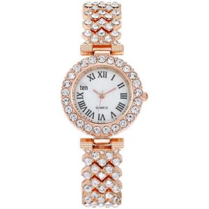 Maxpower (rose gold) "fashion Roman Pattern Diamond Quartz Ladies Watch With Bracele Maxpower (rose gold) "fashion Roman Pattern Diamond Quartz Ladies Watch With Bracele