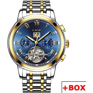 Maxpower (Gold Blue) LIGE New Mechanical Men Watches Top Brand Luxury Business Watch Tour Maxpower (Gold Blue) LIGE New Mechanical Men Watches Top Brand Luxury Business Watch Tour