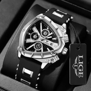 Maxpower (silver) Lige Creative Fashion Men Quartz Watch Top Brand Triangle Dial Leisure Maxpower (silver) Lige Creative Fashion Men Quartz Watch Top Brand Triangle Dial Leisure