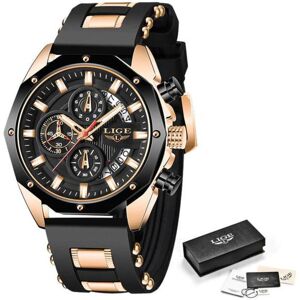 Maxpower (Gold Black) LIGE New Watch Men Luxury Brand Big Dial Watches Men Waterproof Qua Maxpower (Gold Black) LIGE New Watch Men Luxury Brand Big Dial Watches Men Waterproof Qua