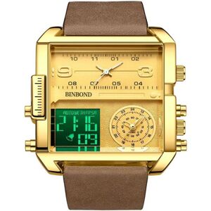 Maxpower (brown,gold) Luxury Brand Gold Watch Oversized Dial Multifunctional Outdoor Spor Maxpower (brown,gold) Luxury Brand Gold Watch Oversized Dial Multifunctional Outdoor Spor