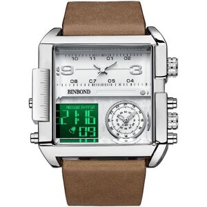 Maxpower (brown,silver) Luxury Brand Gold Watch Oversized Dial Multifunctional Outdoor Sp Maxpower (brown,silver) Luxury Brand Gold Watch Oversized Dial Multifunctional Outdoor Sp